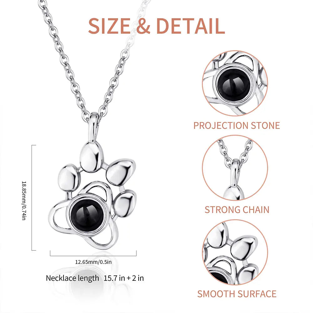 💖 Personalisierte Foto Halskette mit Bild im Inneren – 🐾 Projektionskette mit eigenem Foto – 🎁 Emotionales Geschenk für Frauen & Männer