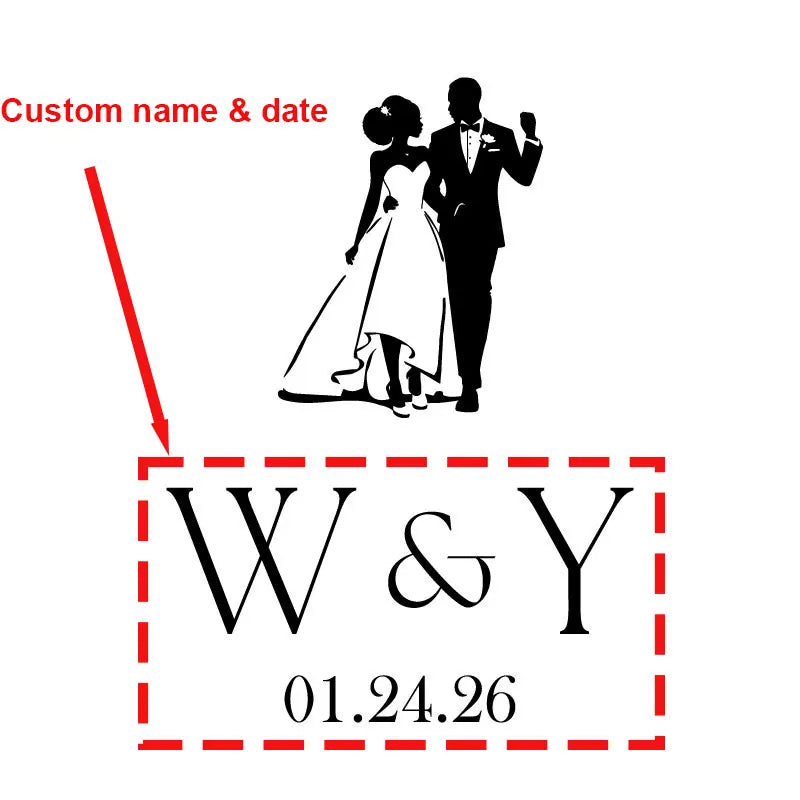 💍 Personalisierte Hochzeits Wandtattoo Namen Aufkleber – ✨ Braut & Bräutigam Vinyl Sticker – 🎉 Individuelle Hochzeitsdeko für Zeremonie & Empfang