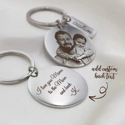🔑 Personalisierter Foto Schlüsselanhänger mit Gravur – 📸 Edelstahl Anhänger mit Bild & Namen – 🎁 Individuelles Geschenk für Familie & Partner