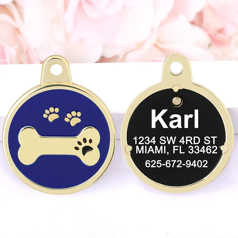 🐶 Personalisierte Hundemarke aus Edelstahl – Graviertes Namensschild für Hunde & Katzen