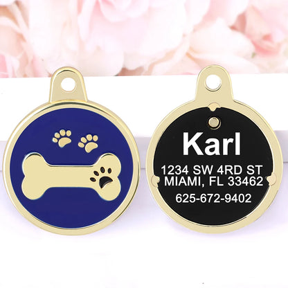 🐶 Personalisierte Hundemarke aus Edelstahl – Graviertes Namensschild für Hunde & Katzen