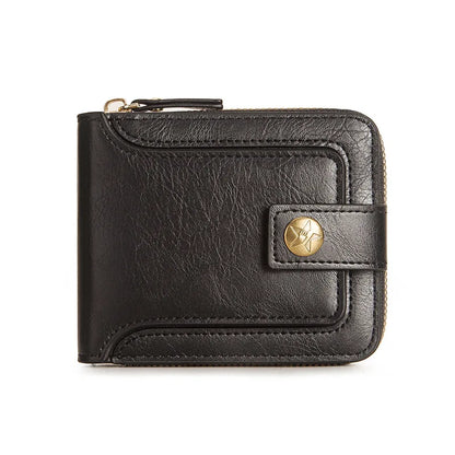 Personalisierte Herren-Geldbörse mit Namensgravur 🖤 Kurze Geldbörse aus Kunstleder mit Münzfach