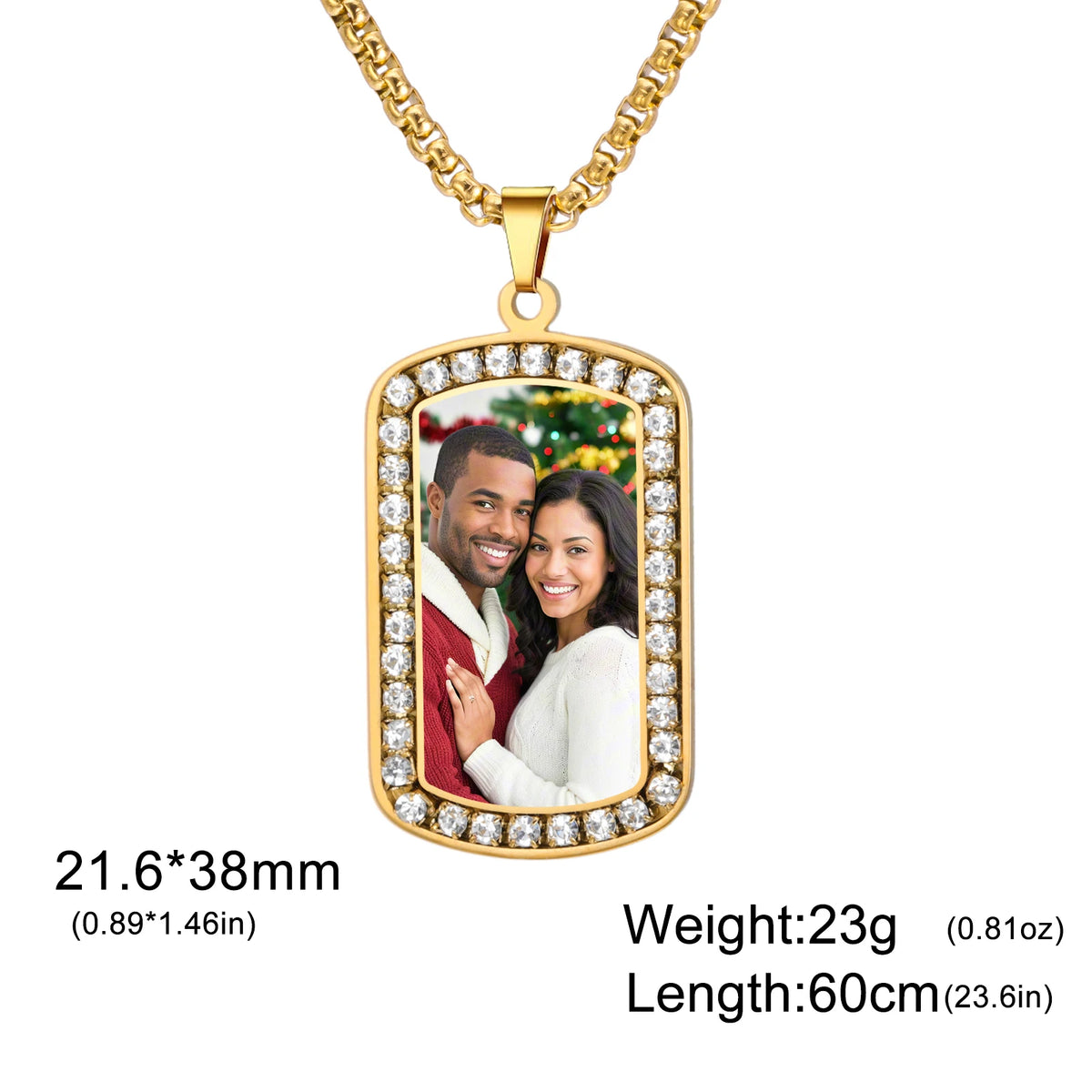 Personalisierte Halskette mit Foto 💕 Individueller Foto-Anhänger aus Edelstahl in Gold, Silber oder Schwarz