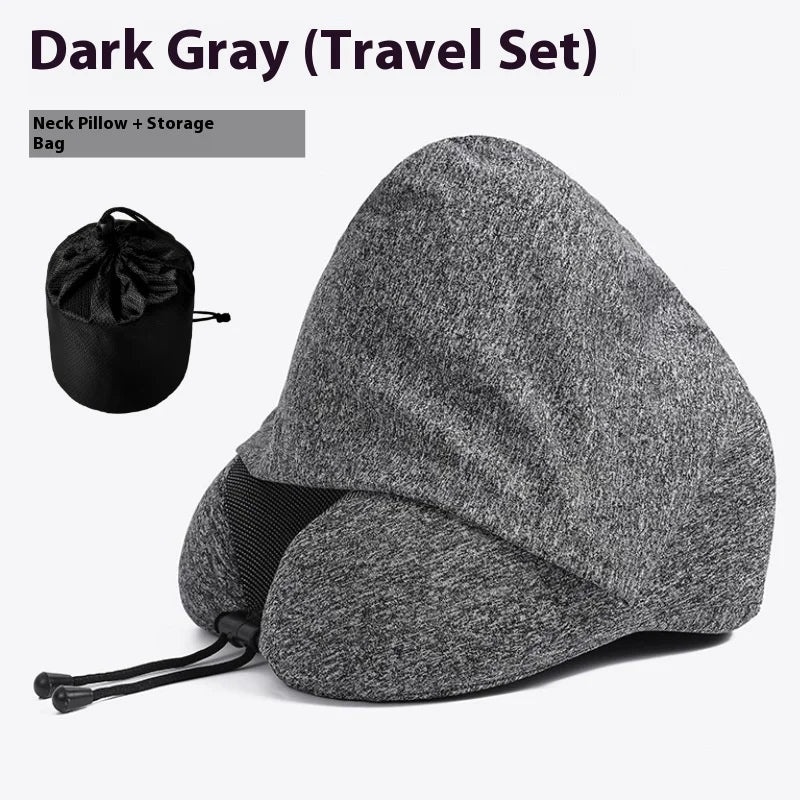 Reise-Memory-Schaum-Kissen mit Kapuze – Komfort & Ruhe, egal wohin du reist