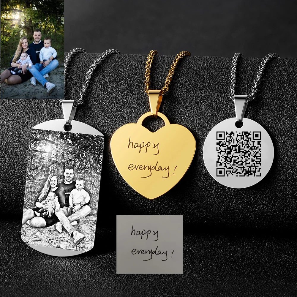 ✨ Personalisierte Foto Halskette Herz – Gravur Kette mit Bild & Name aus Edelstahl für Damen