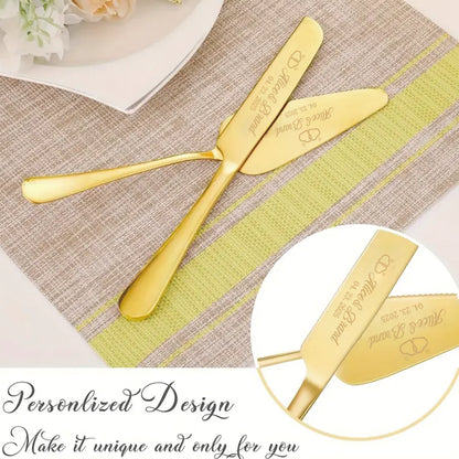 ✨ Personalisiertes Kuchenmesserset mit Gravur – 2-teiliges Edelstahl Set in Geschenkbox