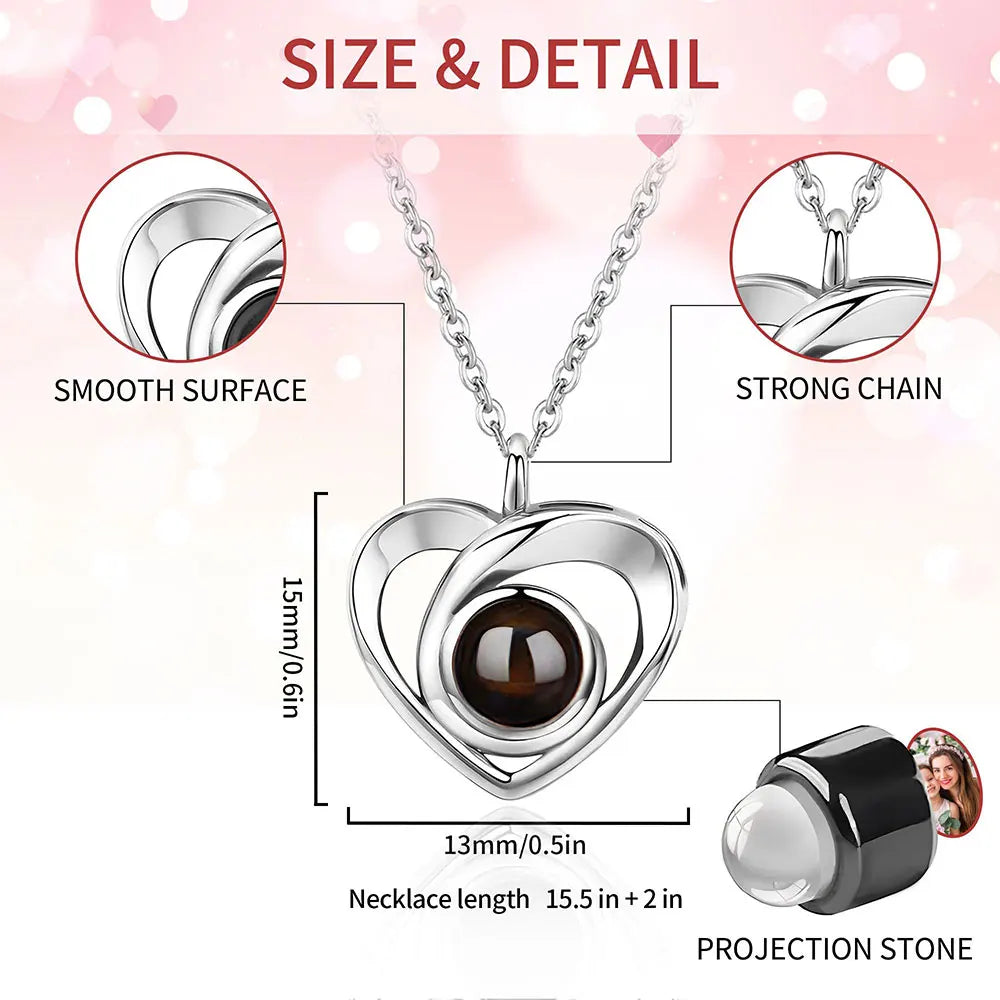 💖 Personalisierte Foto Halskette mit Bild im Inneren – 🐾 Projektionskette mit eigenem Foto – 🎁 Emotionales Geschenk für Frauen & Männer