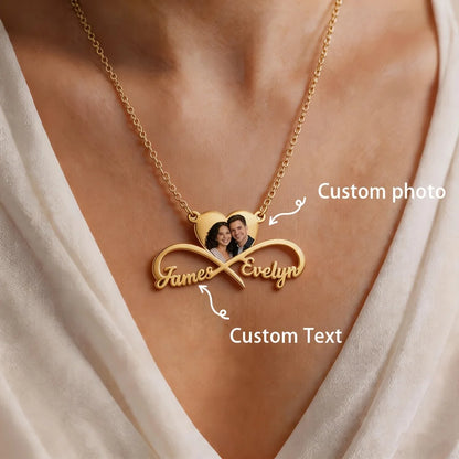 ❤️ Personalisierte Infinity Doppel-Namenskette aus Edelstahl – Individuelle Partnerkette mit zwei Namen
