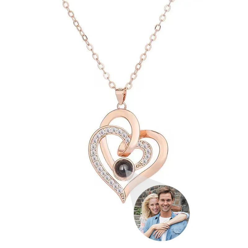 ✨ Personalisierte Foto-Projektions-Halskette – Individuelle Bild-Halskette als Geschenk für Mutter & Freundin