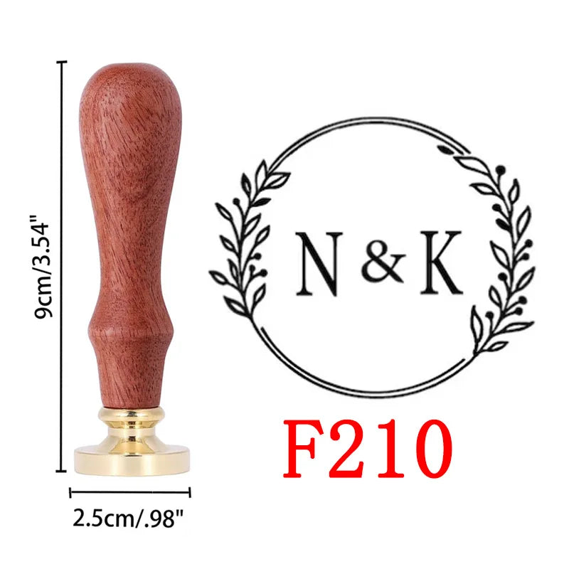 🕯️ Personalisierter Wachssiegel Stempel Set mit Holzgriff – 💍 Individueller Logo & Initialen Siegelstempel für Hochzeitseinladung – ✨ Vintage Wachs Siegel DIY Set