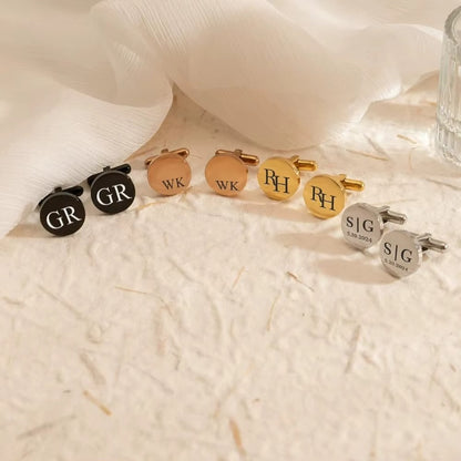 ✨ Personalisierte Manschettenknöpfe – Edelstahl mit Gravur für Hochzeit, Bräutigam & stilvolle Herren