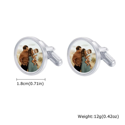 📸 Personalisierte Foto Manschettenknöpfe (2er Set) – 👔 Manschettenknöpfe mit eigenem Bild – 🎁 Hochzeitsgeschenk für Bräutigam & Trauzeuge